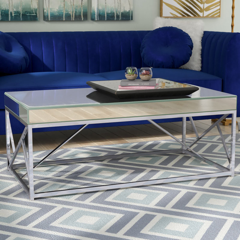 Flori Glass Top Coffee Table, Chrome