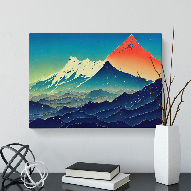 Exotic Painted Mountains - Wrapped Canvas, 50cm H x 76cm W x 3cm D