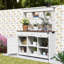Table de jardin haute avec huche, 6 tiroirs, tablettes, 2 armoires et crochets-1788317843