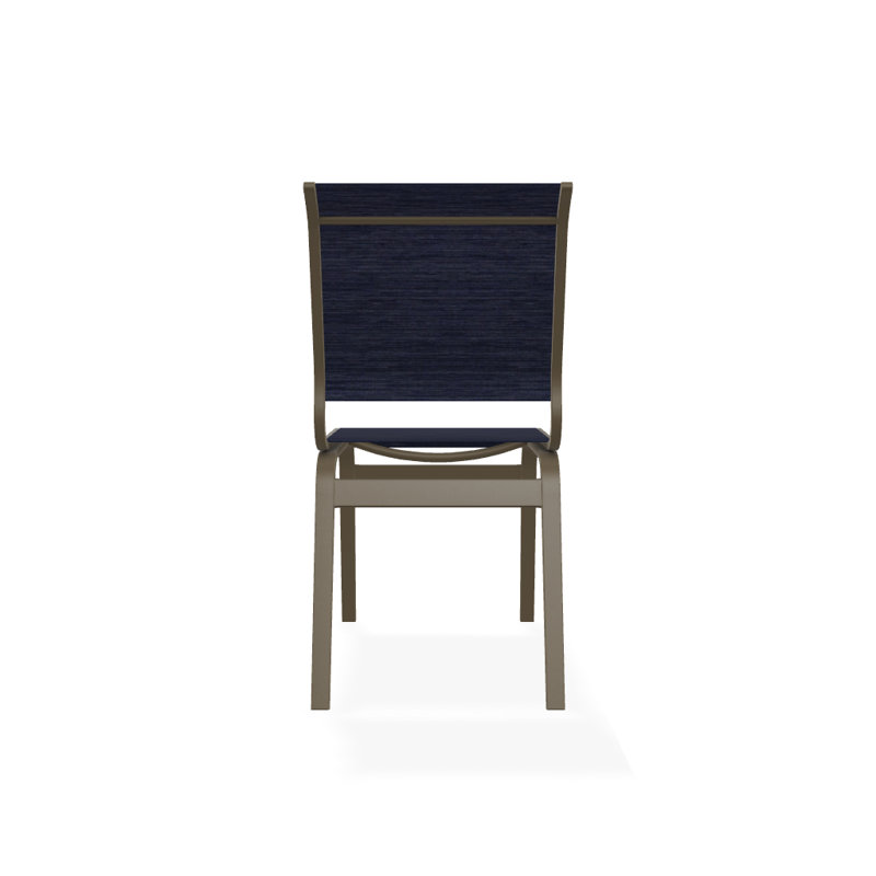 Aruba 1 Outdoor Dining Side Chair, Textured Beachwood, Collect Indigo