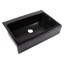Évier de cuisine Parker 34 po en céramique réfractaire noire mate Quick-Fit® à encastrer, style ferme, à tablier frontal et à cuve avec 3 trous pour robinetterie-132400881-132400882-132400884