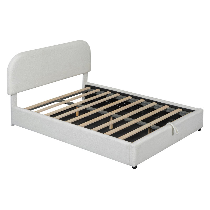 Lit plateforme tapissier Teddy, Double