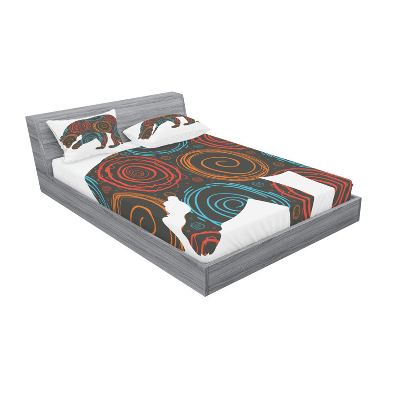 Ensemble de draps en spirale rond couverts, Ensemble de draps pour lit double avec un drap-hou