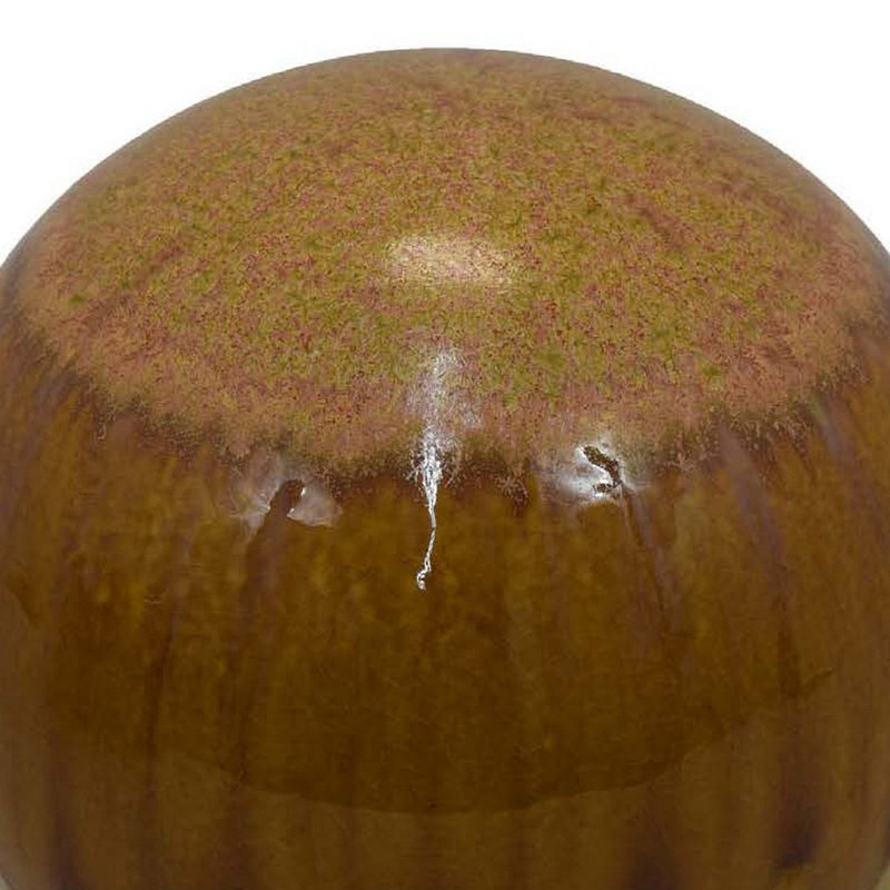 Décoration de table Mary, orbe rond moderne, céramique, Moutarde / jaune / brun, H 8,75 po x l 9,50 po x P 9,50 po