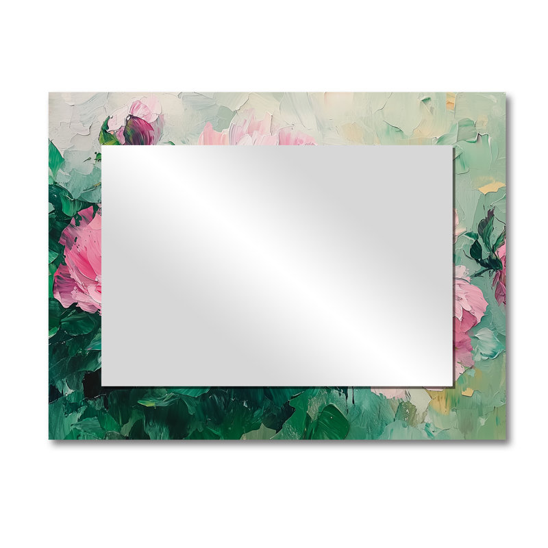 Harmonie de pivoines vertes - art mural miroir floral - imprimé sur métal, 30" x 40"