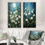 «White Snowdrops Field Pointillism», 2 pièces-596309541-596309543