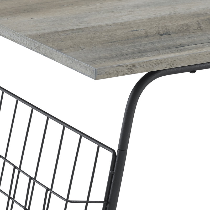 Lulu Sled Coffee Table, Grey Wash, Black