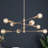 8-Light Gold Dimmable Chandelier with 4 Height Adjustable Rods for Indoor Dry