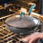 Rachael Ray Cucina Hard Anodized Nonstick Stir Fry Pan with Lid, 11 Inch, Gray, Agave Blue Handles