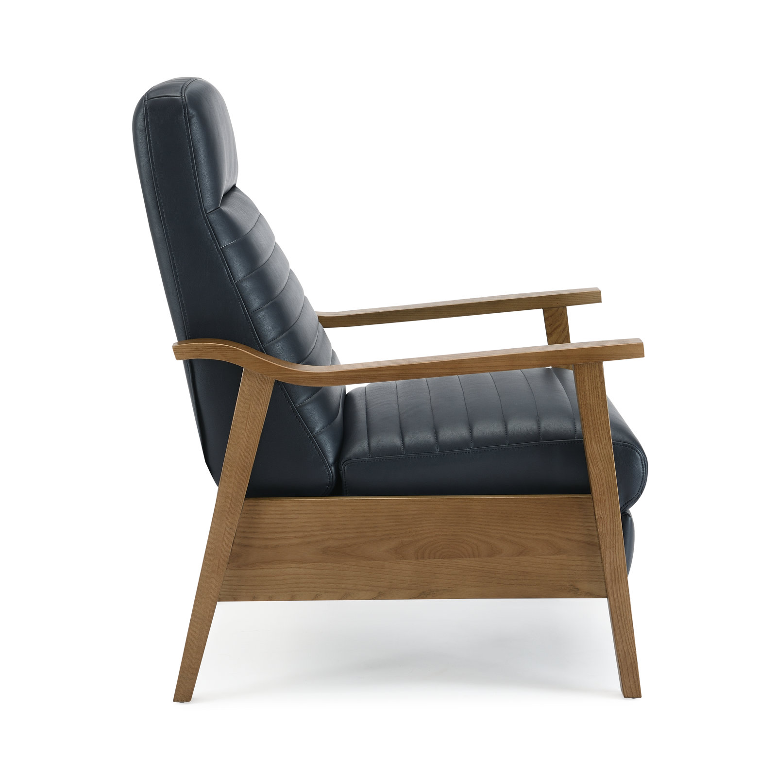 Clary 34" Manual Recliner, Midnight Blue Faux Leather