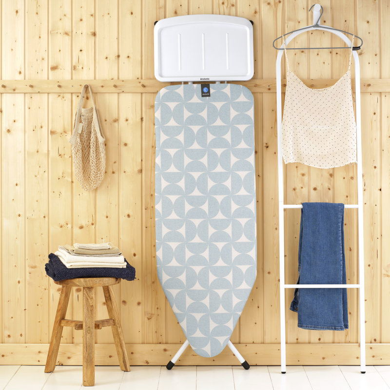 Brabantia Size C Large Ironing Board with Solid Steam Unit Holder, Fresh Breeze