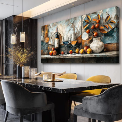 Toile, décoration murale pour la cuisine, art mural pour la salle à manger, verre à vin, peinture, nature morte, image abstraite, pub, salon, mur, affiches, décoration intérieure, 20 po x 40 po