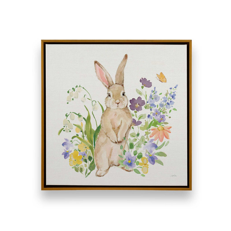 «Spring Celebration II» par Katrina Pete, reproduction d'art sur toile, H 12 po x l 12 po, Cadre flottant, Doré