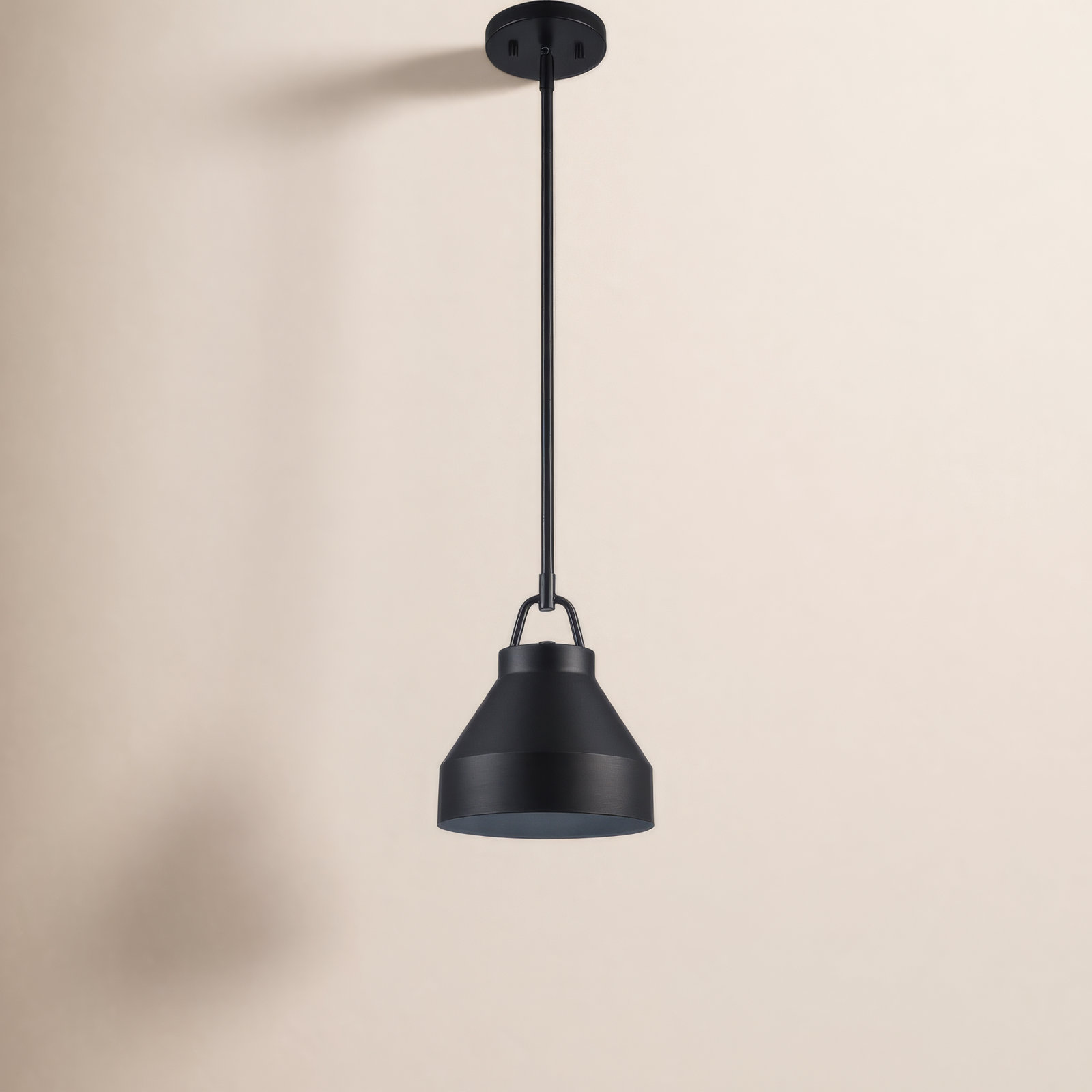 Orion Single Light Metal Dimmable Pendant, Black, 48.25" H x 8" W x 8" D