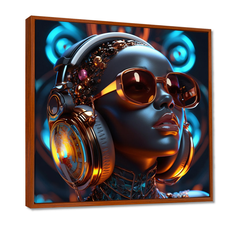 «Cool Afro DJ», reproduction d'art mural, Toile tendue, H 16 po x l 16 po x P 1 po
