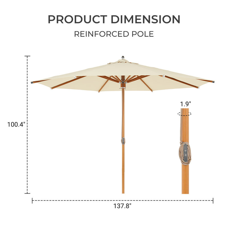 3.5m Market Parasol, White
