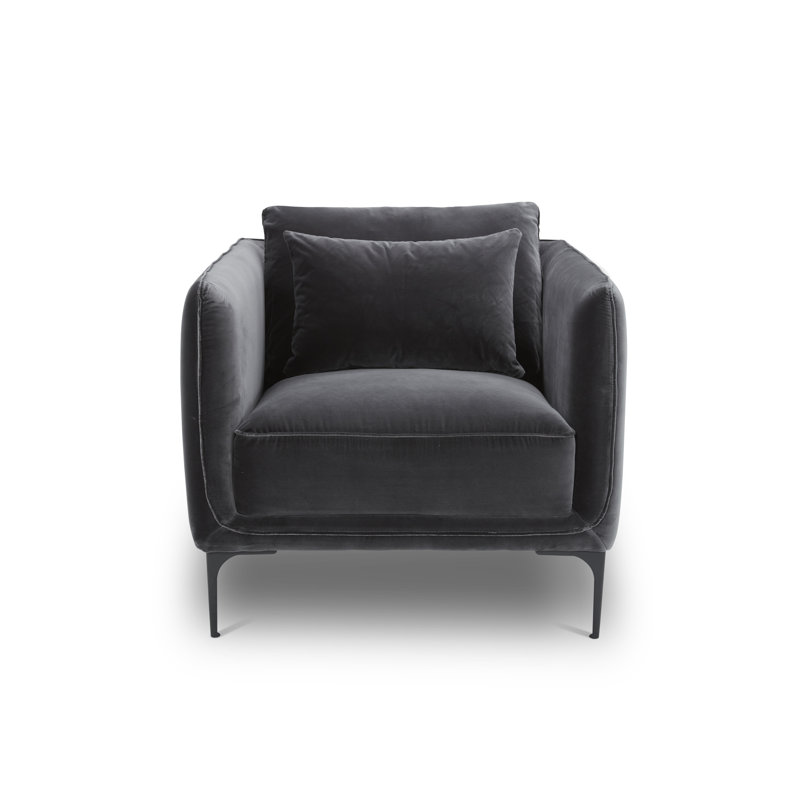 Rae 3 Piece Upholstered Living Room Set, Falkirk Gray Velvet
