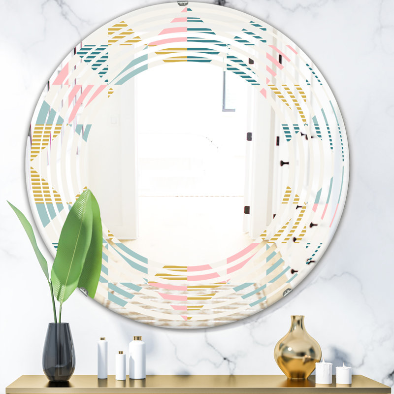 Miroir mural moderne sans cadre diamond ii wave, H 31,5 po x l po