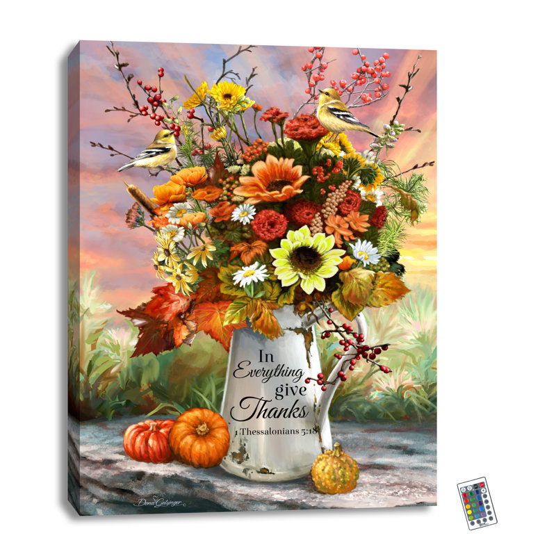 In Everything Give Thanks 18x24 Fully Illuminated ColorChange LED Print