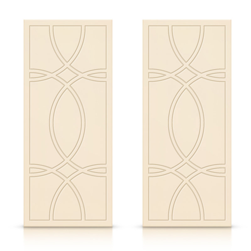 Portes de placard coulissantes à panneaux, 48 po x 80 po, Beige