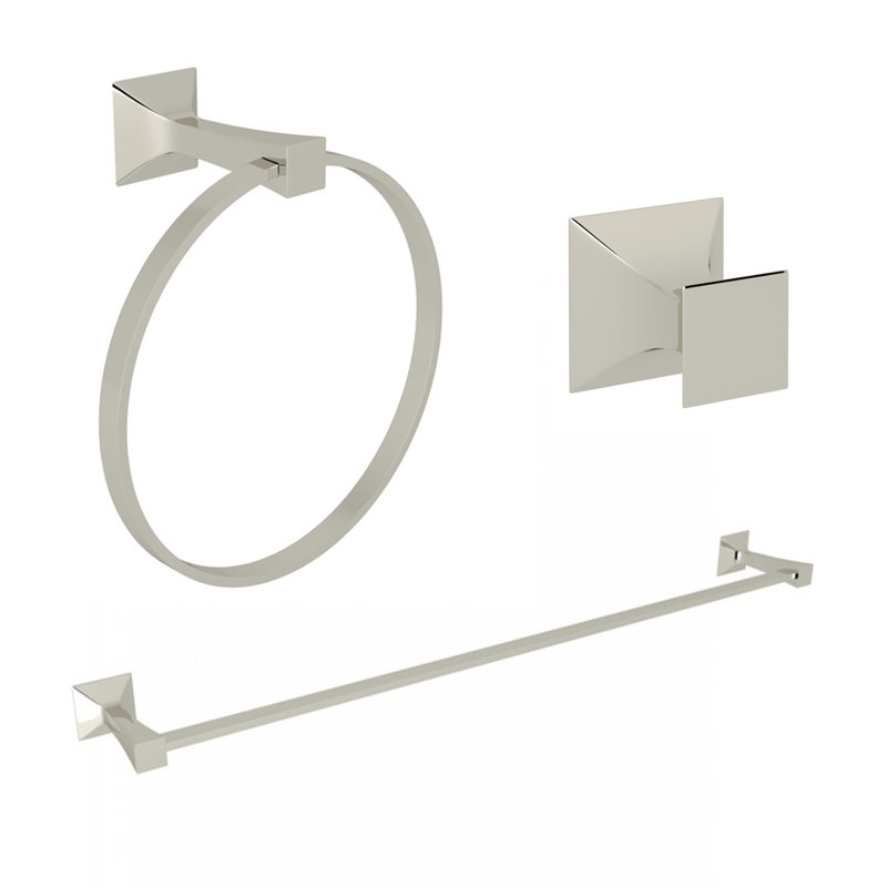 Vincent 3 Piece Bathroom Hardware Set, Polished Nickel