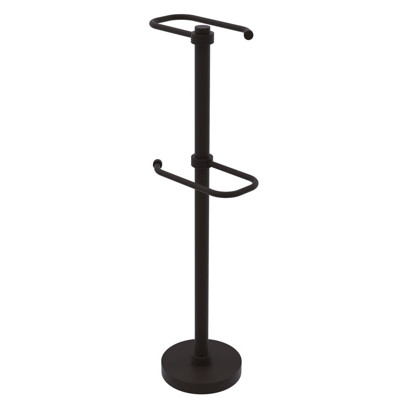 Porte-papier hygiénique sur pied 2 rouleaux, Bronze huilé