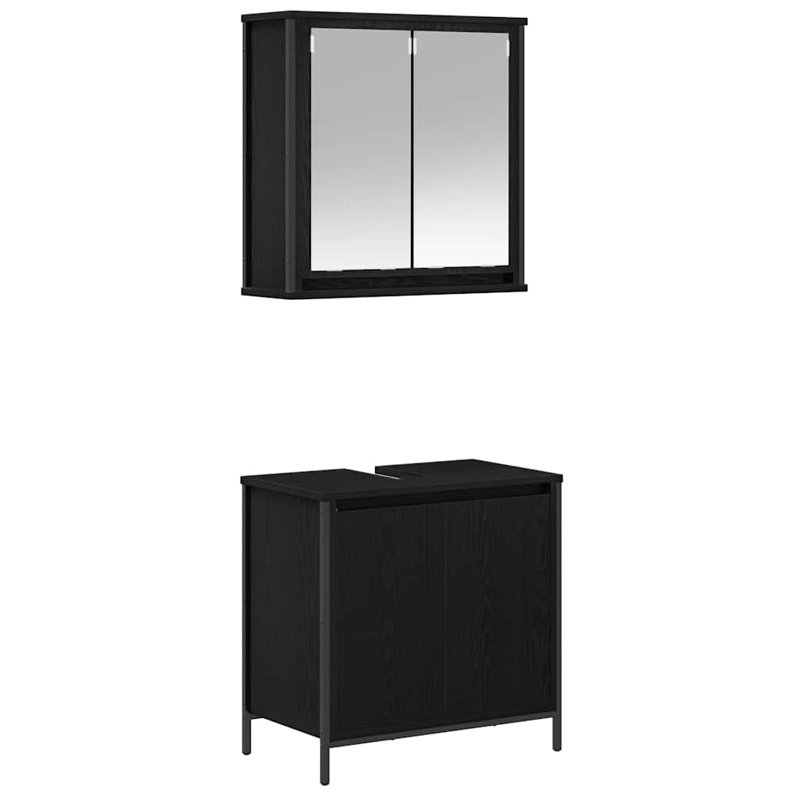 Vanity & Mirror Set, Black
