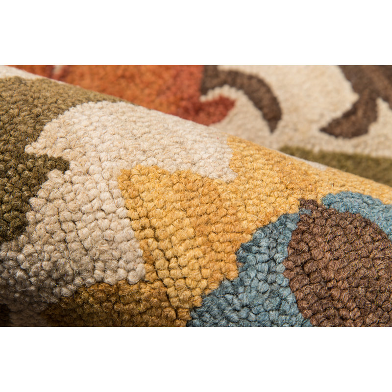 Amalee Hand Tufted Wool Floral Indoor Rug, Rectangle 3'6" x 5'6"