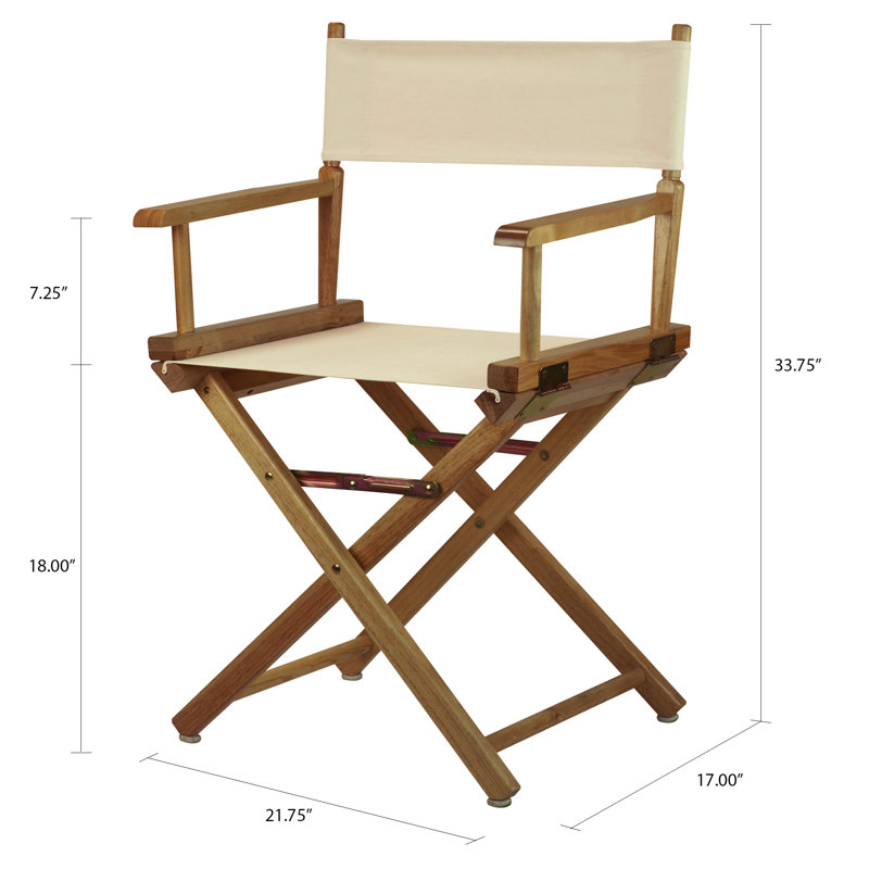 Chaise de réalisateur pliante 18 po, Naturel, Naturel / blé