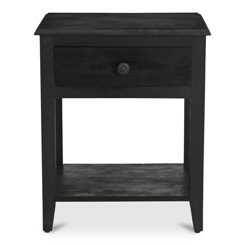 Table de chevet Delma noir antique