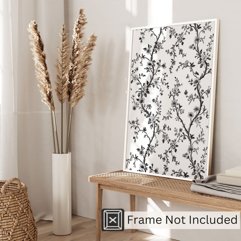 «Botanical Botanical Dreams Black & White II», reproduction d'art moderne sans cadre, H 20 po x l 16 po