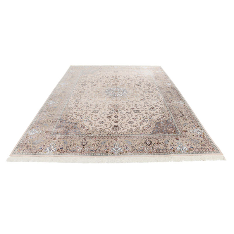 8x12 Brown and Beige Turkish Silk Rug
