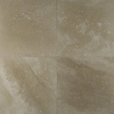 Carreau de sol en travertin adouci crème 24 po x 24 po Marzana
