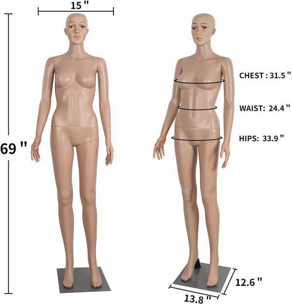 Fashion Realistic Full Body Female Mannequin In Skin Color, High Quality  Fashion Realistic Full Body Female Mannequin In Skin Color on