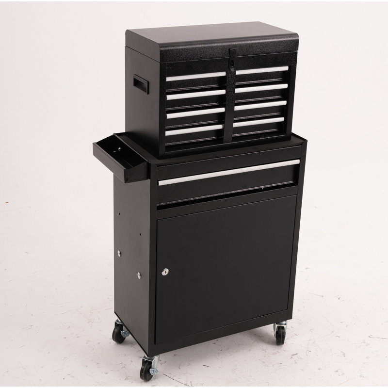 Boaman 5-Drawer Steel Combination Rolling Tool Chest Set, Black