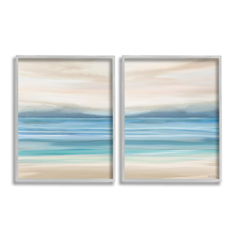 "Cadre photo unique Subtle Beach Seascape" par Amber Sterling 2 - Pièces sur toile, H 14 po x l 11 po