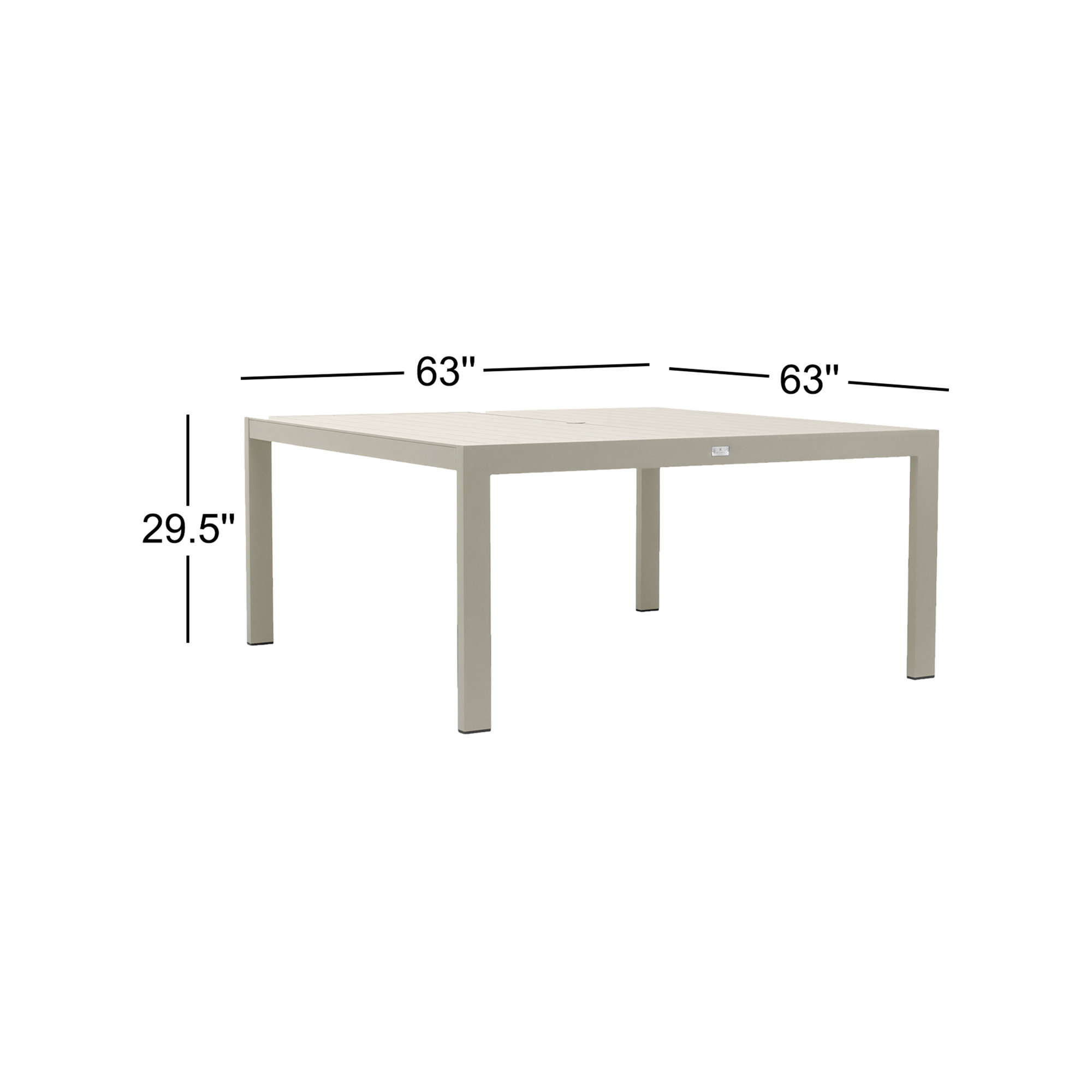 Caya Aluminum Outdoor Dining Table, 29.5" H x 63" L x 63" W