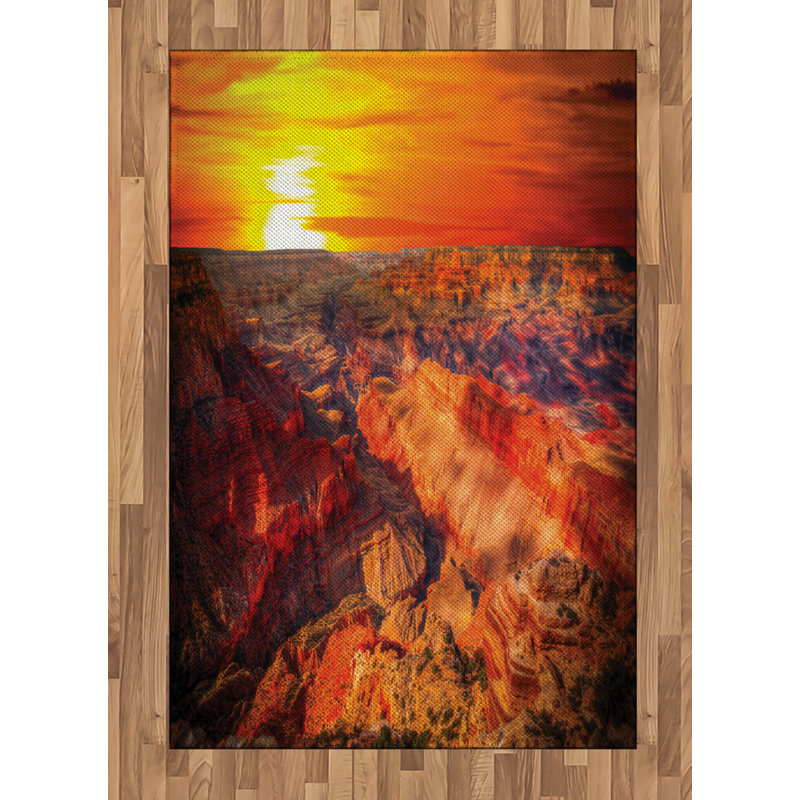 Canyon American High Density Long Fiber Poly Threads Decorative Area Rug Carpet, Rectangle 4' x 5'8"