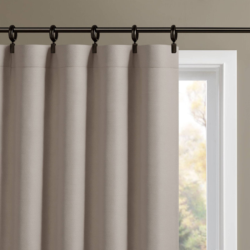 Karien Sound Blocking/Total Blackout Curtain Panel Pair, 52" W x 95" L, Linen
