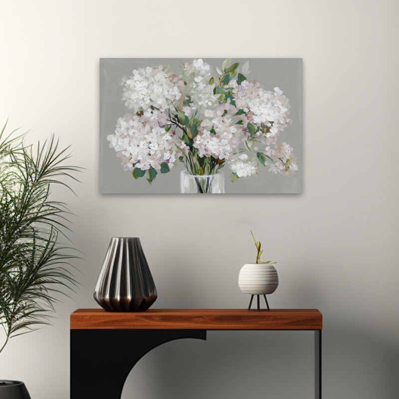 Plantes, fleurs, hortensia, art mural, H 16 po x l 24 po
