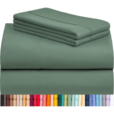 Luxclub 4 PC Tree Moss Queen Silky Soft Cooling Deep Pocket Performance Sheet Set