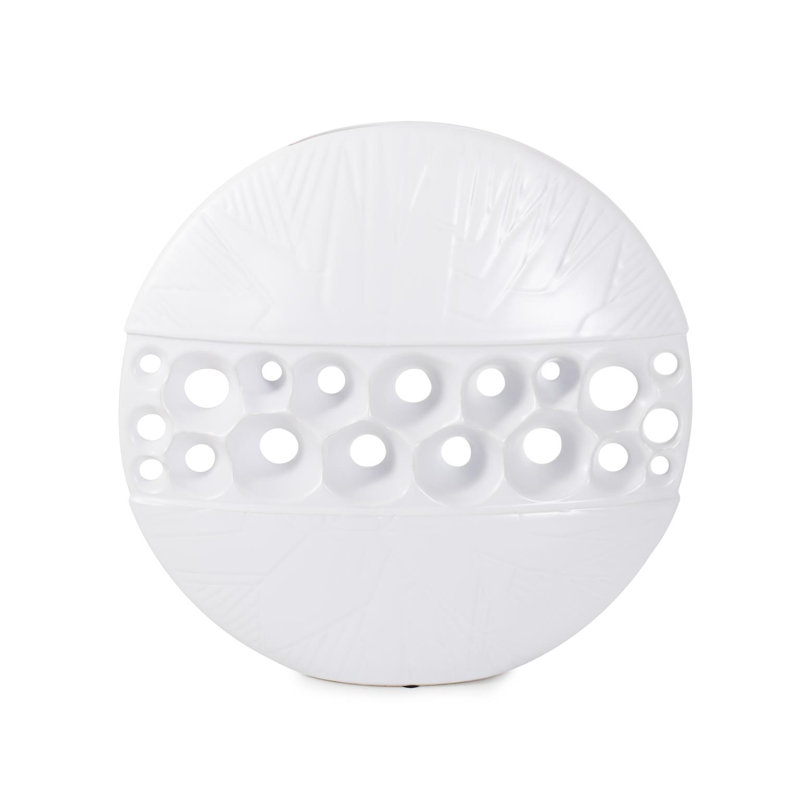 Vase de lune en céramique blanc mat Nainika