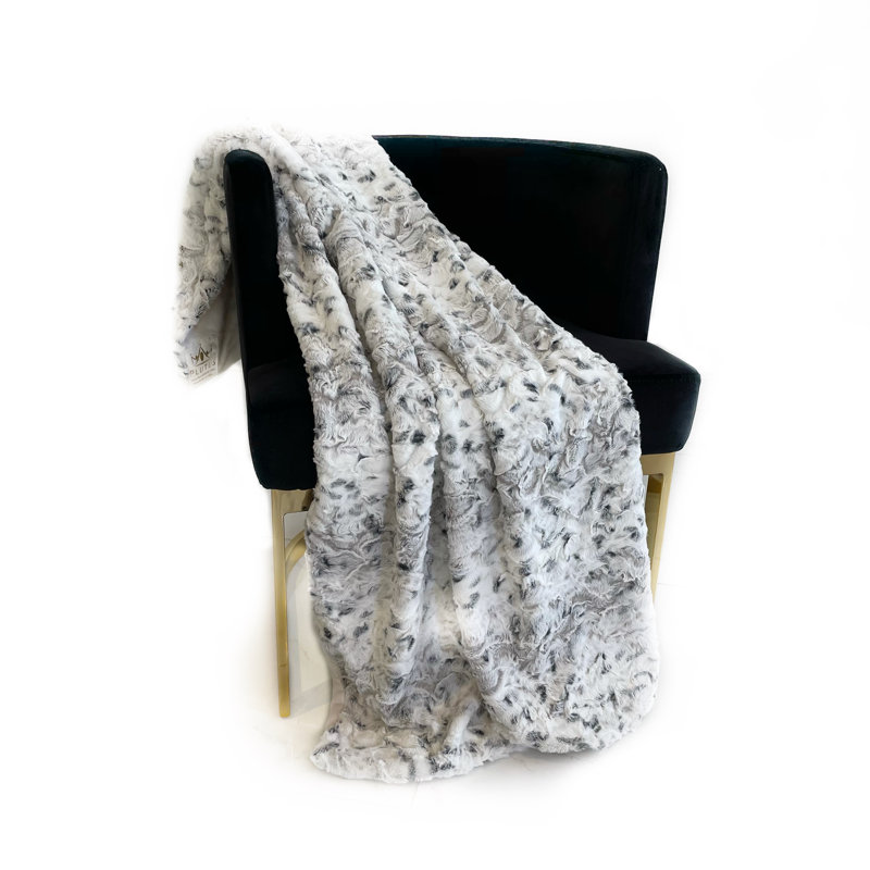 Couverture en fausse fourrure Plutus, L 96 po x L 110 po, Alliage