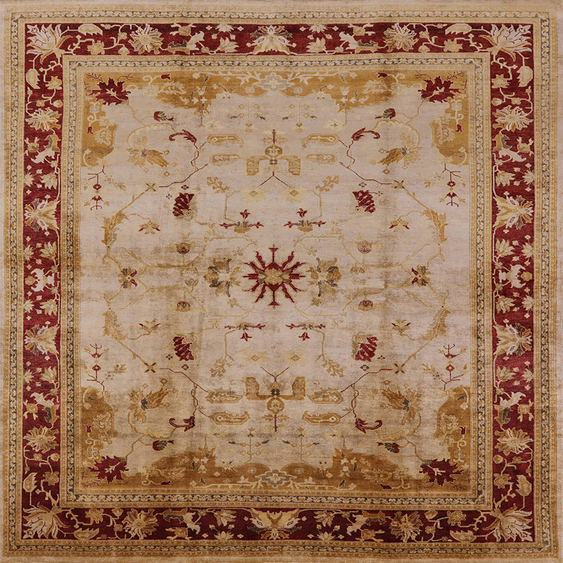 Spurgh Oriental Indoor Rug, Square 3'