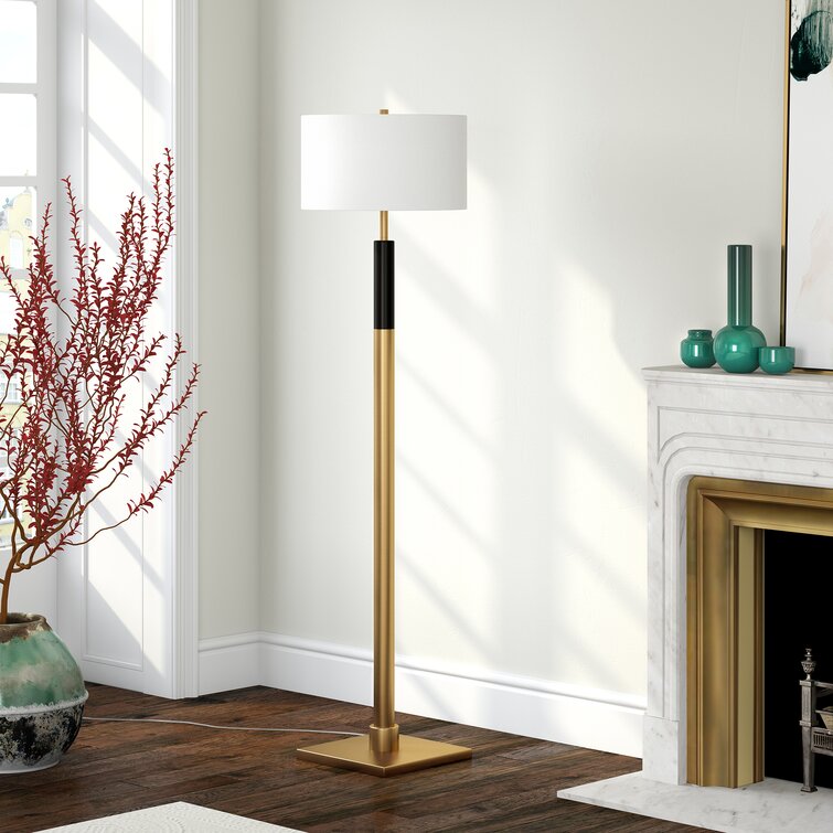 Brayden Studio® Glenna 61'' Brass Gold Traditional Floor Lamp