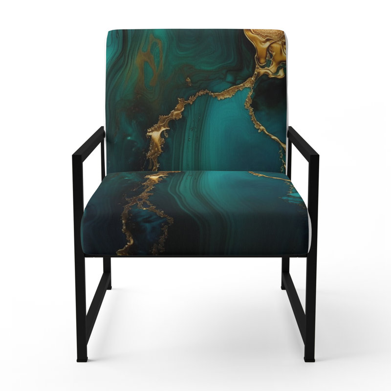 Cullivan - Fauteuil d'appoint rembourré en marbre, Noir, noir, noir, noir