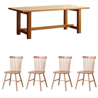 Table de salle à manger en bois massif et bois de cerisier