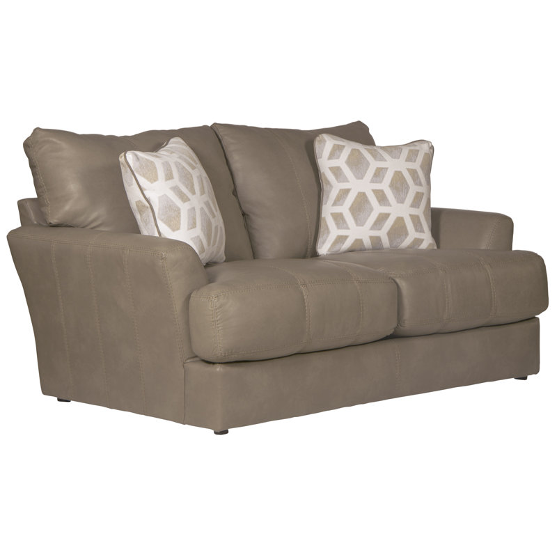 Canapé Ciriaca, Cuir beige assorti, H 37 po x l 68 po x P 45 po