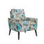 Fauteuil d'appoint floral avec pieds en bois massif-1783063346