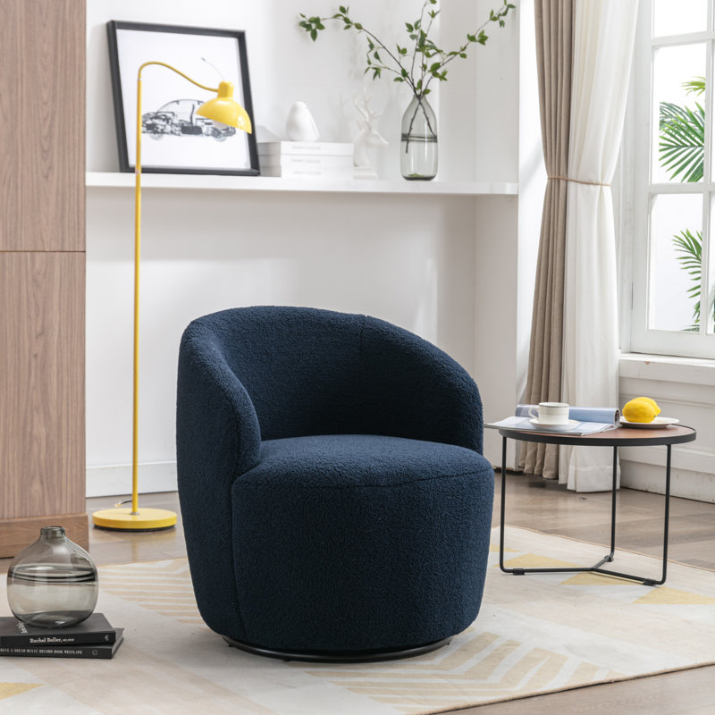 Fauteuil demi-tonneau avec fauteuil Teddy, Bleu très foncé